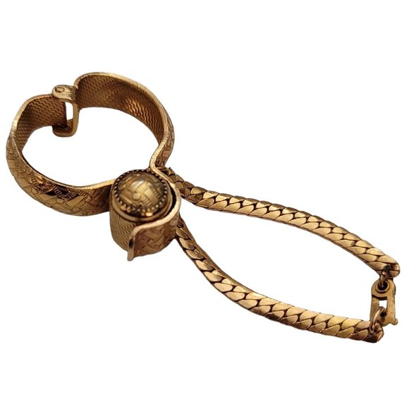 Gold Tone Vintage Ornate Ladies Glove Clip, Clamp E456 - Picture 8 of 8